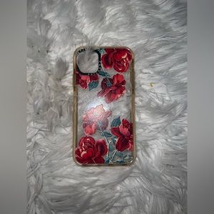 casetify red roses iphone 11 phone case (transparent)